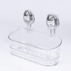 Suction Shower Caddy No Drill, Heavy Duty Bathroom Wall Shelf with Drain
