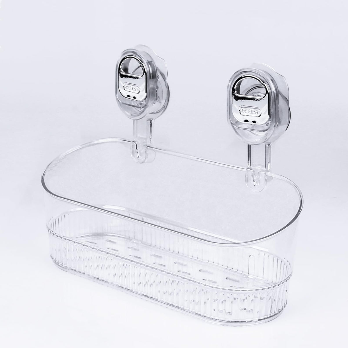 Suction Shower Caddy No Drill, Heavy Duty Bathroom Wall Shelf with Drain