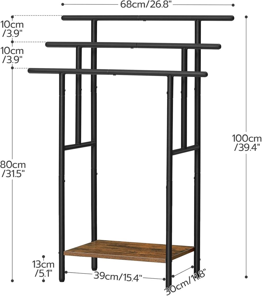 HOOBRO 39.4" Freestanding Towel Rack for Bathroom, Blanket Rack with Shelf