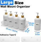 Diesisa Acrylic Wall Mounted Shower Caddy, Large, Adhesive Bathroom Shelves