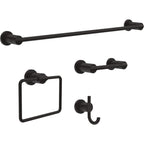 Delta 4-Piece Polished Chrome Bathroom Set Towel Rack, Ring, Toilet Paper Holder, Hook | Nicoli Bath Accessories