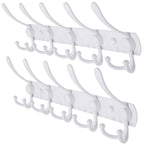 Dseap Coat Rack Wall Mounted - 5 Tri Hooks, Heavy Duty, Stainless Steel, Metal Coat Hook Rail for Coat Hat Towel Purse Robes Mudroom Bathroom Entryway (Black, 2 Packs)