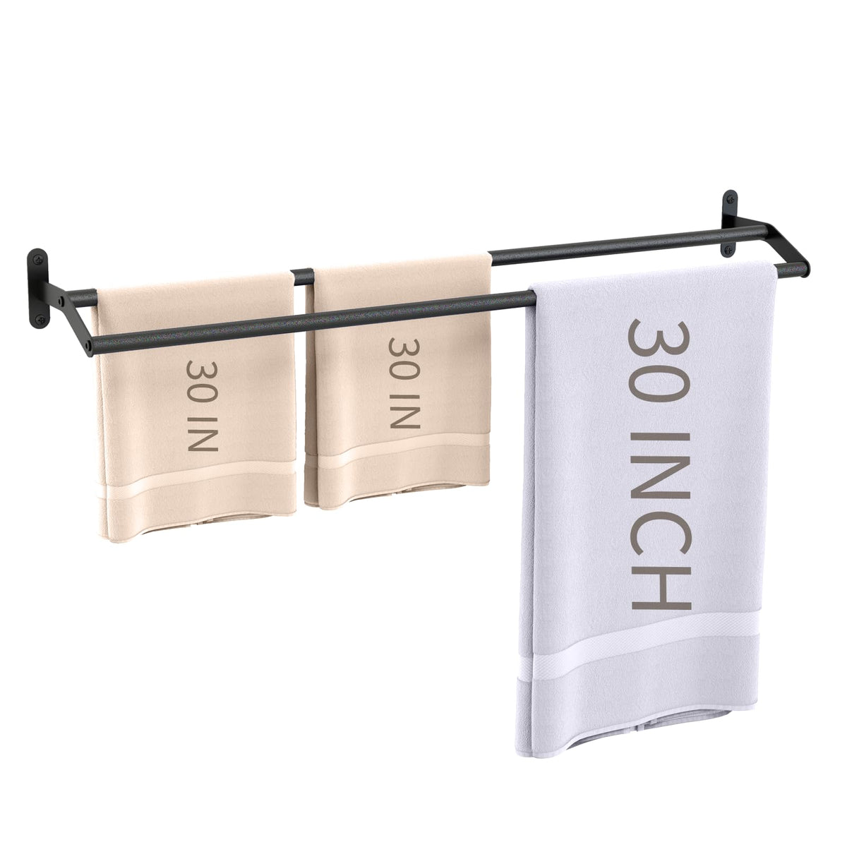 JUYSON Towel Bar for Bathroom, 30 Inch Single Towel Rack, Matte Black