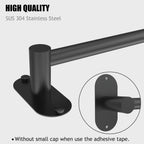 Towel Bar, Adhesive or Drill Wall Mount, Matte Black, 1 Pack