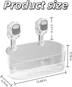 No‑Drill Wall Mount Large Storage Box with Wave‑Grip Suction Cups