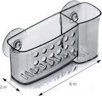 DecorRack Bath Caddy Basket with Suction Cups, 6 in, Clear (1 Pack)
