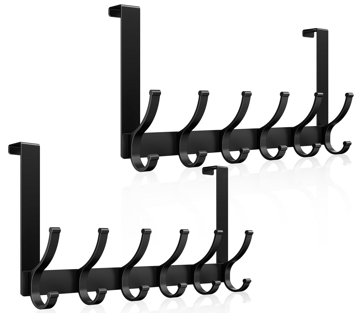 Optish Over The Door Hooks, Door Hanger Hooks for Hanging, Over The Doors Towel Racks for Bathroom, Coat Rack Dorm Essentials (1Pack, White, Fit 1-3/4" Doors)
