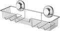 iPEGTOP L-4 Strong Suction Cup Shower Caddy Bath Shelf Storage, Combo Organizer Basket for Shampoo, Soap, Conditioner, Razor Bathroom Accessories - Rustproof Stainless Steel, Chrome