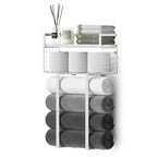Xstydes Towel Racks for Bathroom, Metal Towel Holder with Storage Basket,Wall Towel Rack for Rolled Towels, Towel Storage for Small Bathroom.