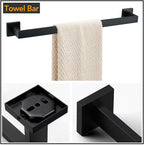 JOPOFI Towel Bar - 23.6 Inch Bathroom Towel Holder - Matte Black