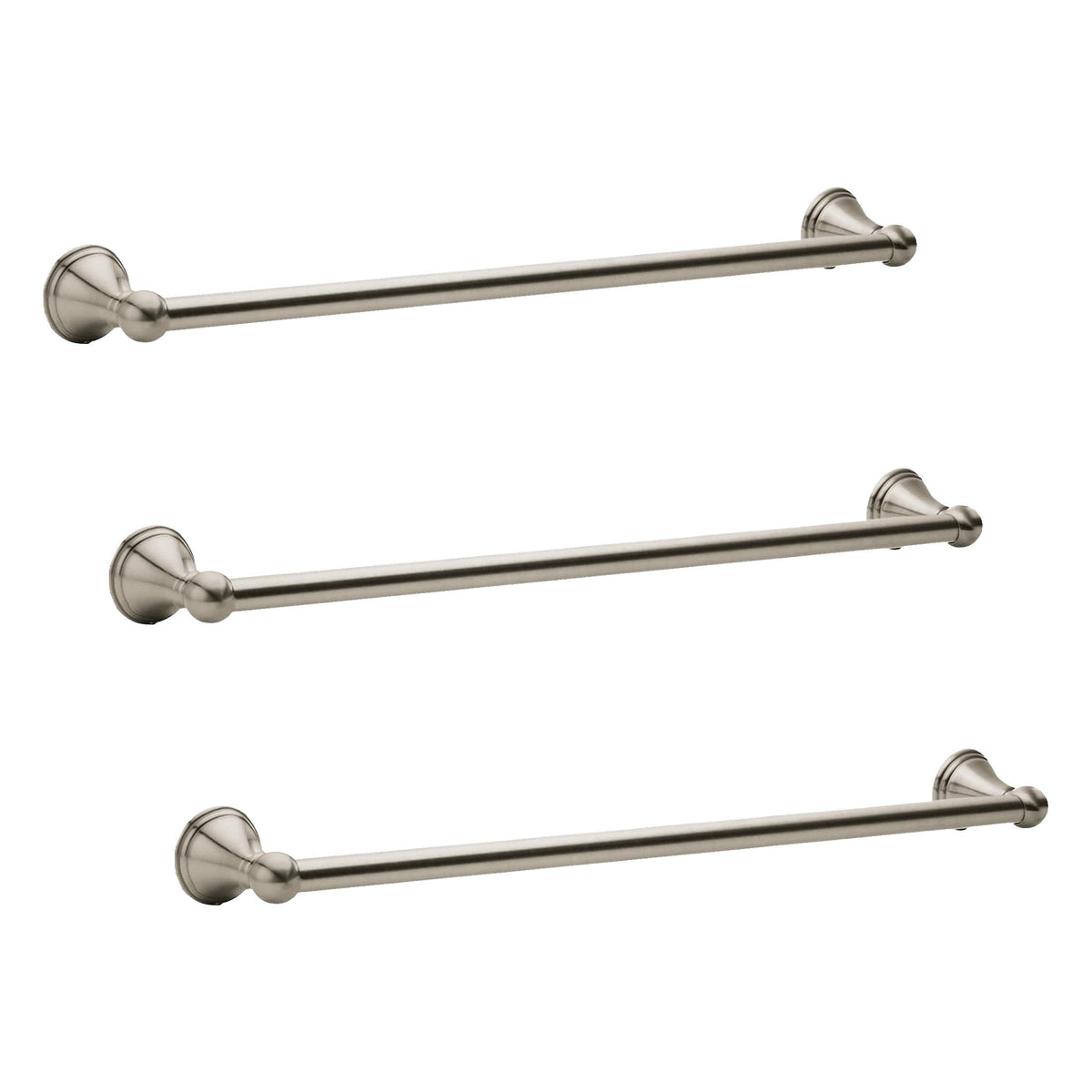 Moen Preston Brushed Nickel 24-Inch Single Wall Mounted Bathroom Towel Bar, DN8424BN