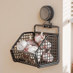 Metal Wire Hanging Storage Basket, Suction Cup Kitchen Basket (A3)