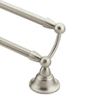 Moen Sage Collection Spot Resist Brushed Nickel 24-Inch Double Bathroom Towel Bar, Wall Mounted Bath Hanger with Two Rods, DN6822BN