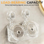 No Drill Bathroom Storage Basket, Suction Cup Shower Shelf, Wall Mounted Organizer for Bathroom Kitchen Home Storage (Transparent)
