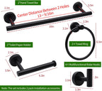 10pcs Matte Black Bathroom Hardware Set