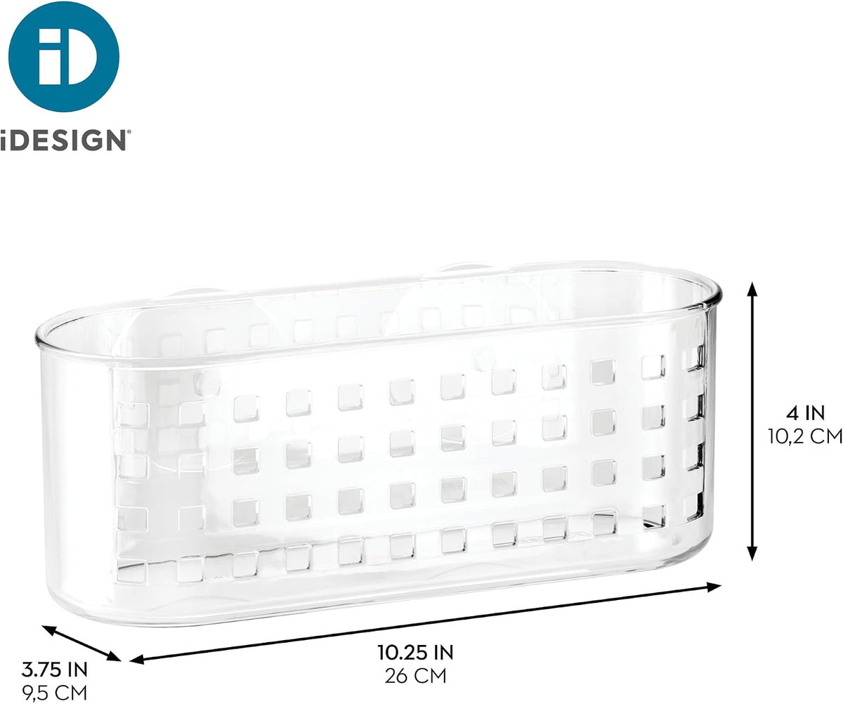 iDesign Hanging Suction Shower Caddy Basket, Clear