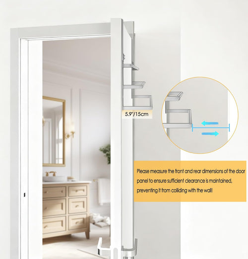 16Inch Over The Door Towel Rack, VOTZAAQ Stainless Steel Over Door Towel Holder, Door Towel Hanger with 3 Tier Towel Bars, Over Door Towel Storage for Bathroom, Brushed Nickel