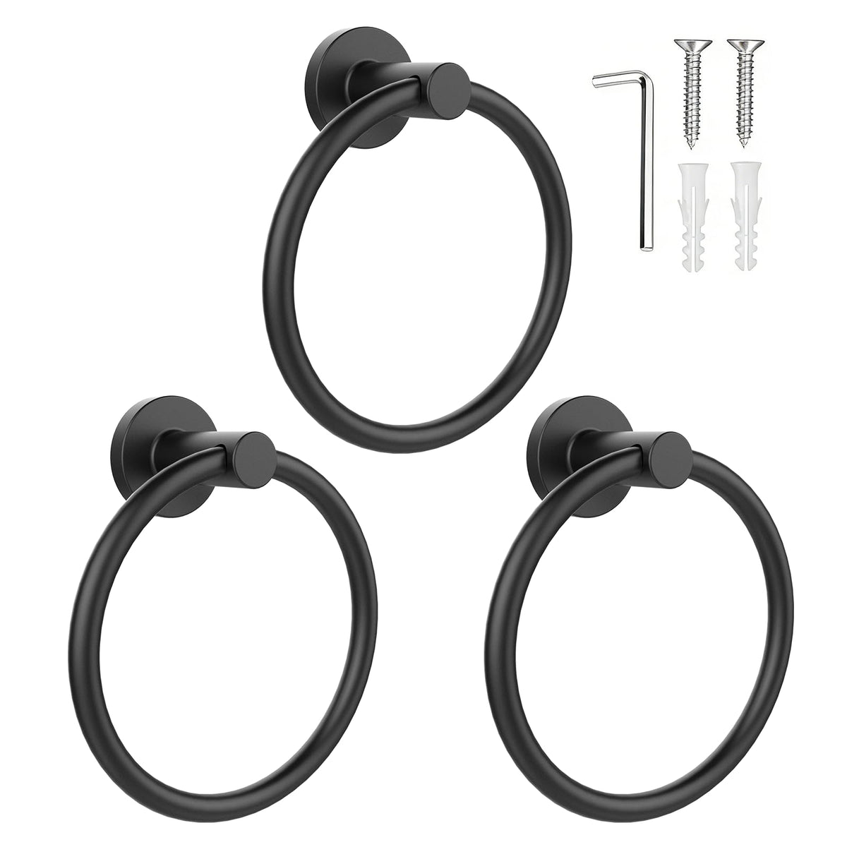 SetSail Towel Holder for Bathroom Wall Matte Black Towel Ring