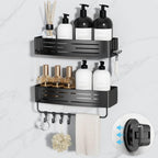 Onemake Suction Cup Shower Caddy, Shower Shelf, Bathroom Organizer, Black