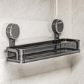Suction Cup Shower Caddy, No-Drill Removal Shower Shelf Bathroom Organizer Storage Heavy Duty Shelf Basket for Bath (Grey)