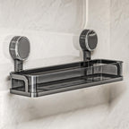 Suction Cup Shower Caddy, No-Drill Removal Shower Shelf Bathroom Organizer Storage Heavy Duty Shelf Basket for Bath (Grey)