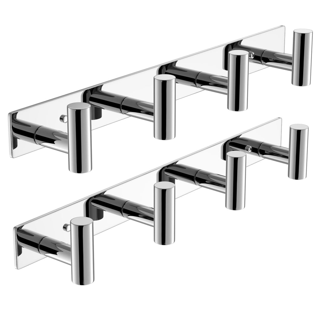 VAEHOLD Black Hat and Coat Wall Mount Rack 5 Hooks for Robes, Bags, Keys, and Towels Bathroom Towel Hanger Organizer (1 Pack)