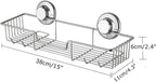 iPEGTOP L-4 Strong Suction Cup Shower Caddy Bath Shelf Storage, Combo Organizer Basket for Shampoo, Soap, Conditioner, Razor Bathroom Accessories - Rustproof Stainless Steel, Chrome