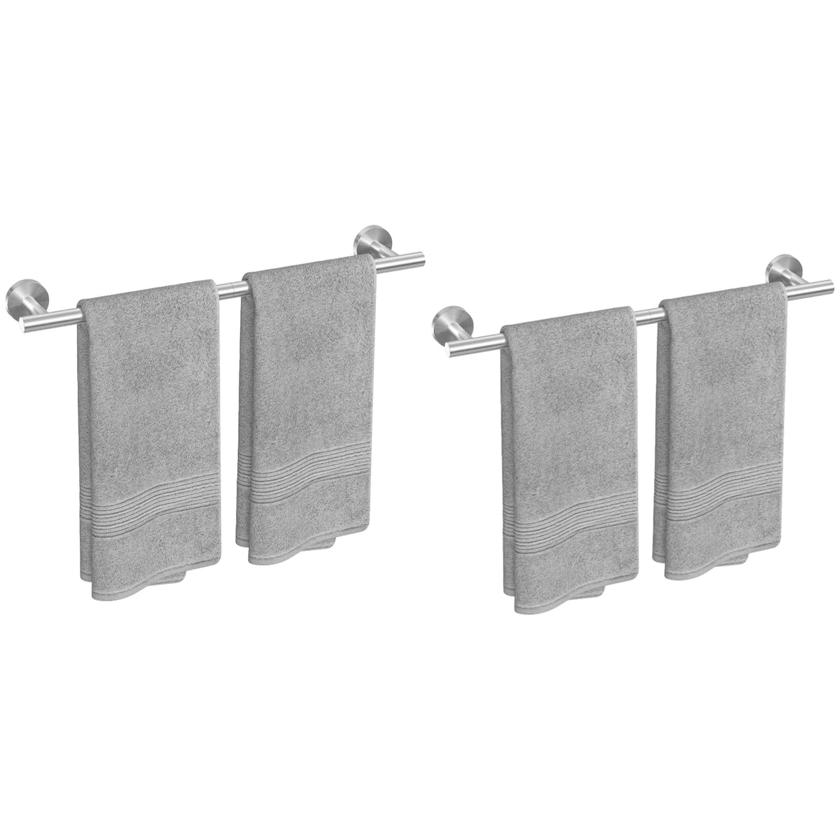 USHOWER Brushed Nickel Towel Bar, 24-Inch Towel Racks for Bathroom
