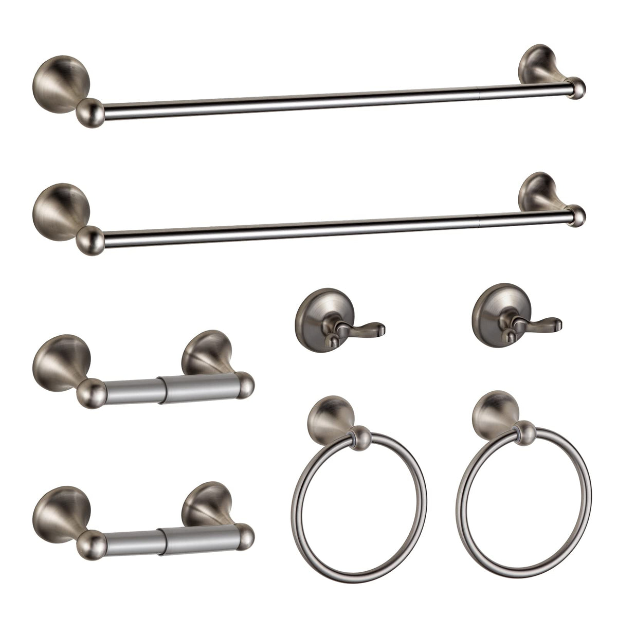 BGL Bathroom Accessory Set, Brushed Nickel Adjustable Expandable Towel Bar 4-Piece Bathroom Hardware Set Wall Mounted