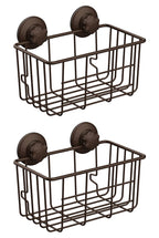 SANNO Suction Cup Shower Caddy Adhesive Deep Bathroom Basket Bath Organizer Kitchen Storage Basket for Gel Holder Bathroom Storage Shampoo, Conditioner,Stainless Steel