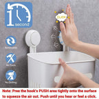 ilikable Shower Caddy Suction Cup Heavy Duty, Removable Shower Organizer Shelves for Inside Shower Max Hold 22lbs, No Drilling Waterproof Suction Storage Basket for Bathroom Storage Home & Kitchen