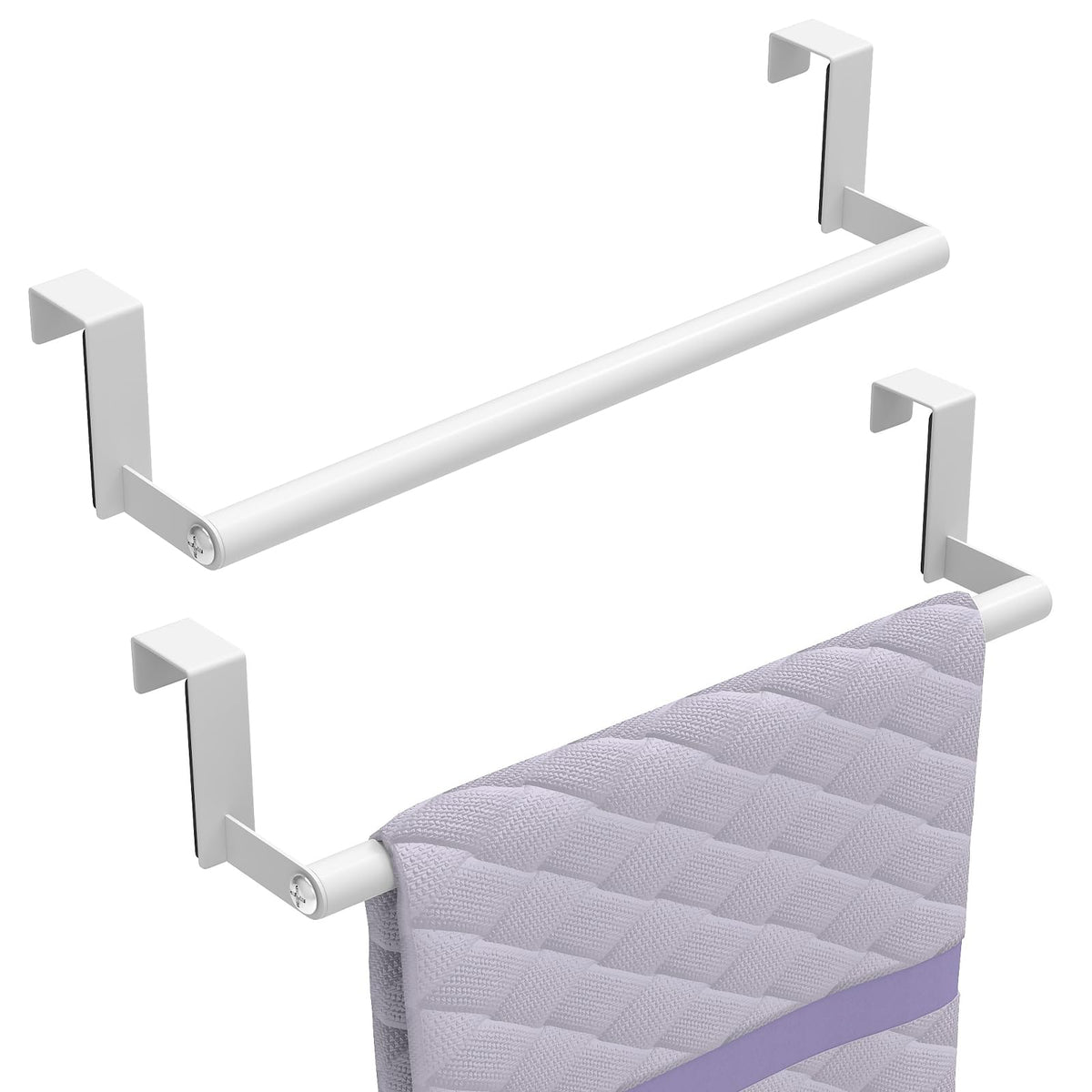 STWWO Over the Door Towel Rack for Kitchen Cabinet Doors, Black