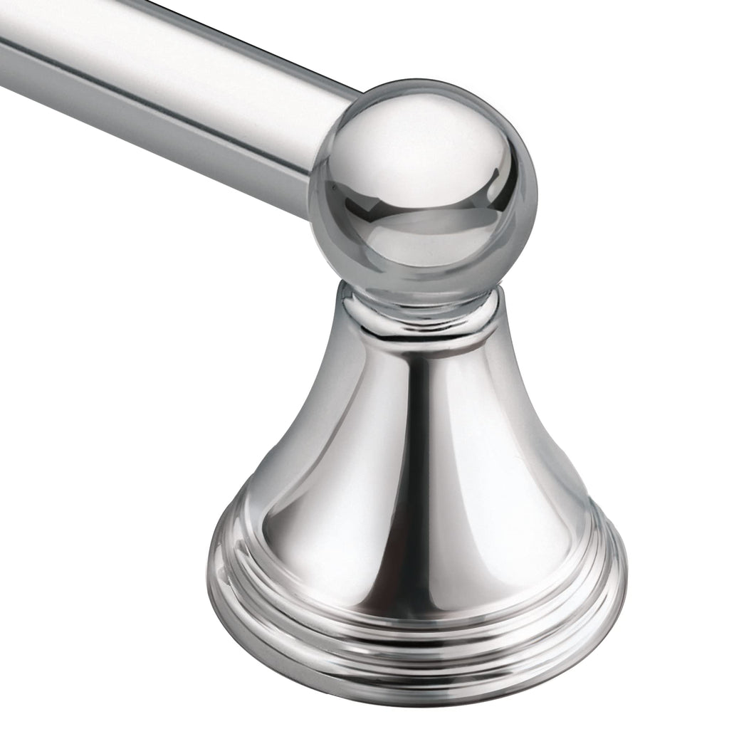 Moen Preston Brushed Nickel 24-Inch Single Wall Mounted Bathroom Towel Bar, DN8424BN