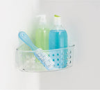iDesign Plastic Suction Cup Corner Shower Basket, Clear