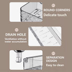 Corrugated Suction Cup Storage Holder Corner Shower Caddy Large Organizer Bathroom Shelf Clear Acrylic Shower Tray Shelves Inside Floating Shower Wall Shelf Bath Basket Rack Heavy Duty (Corner-Grey)