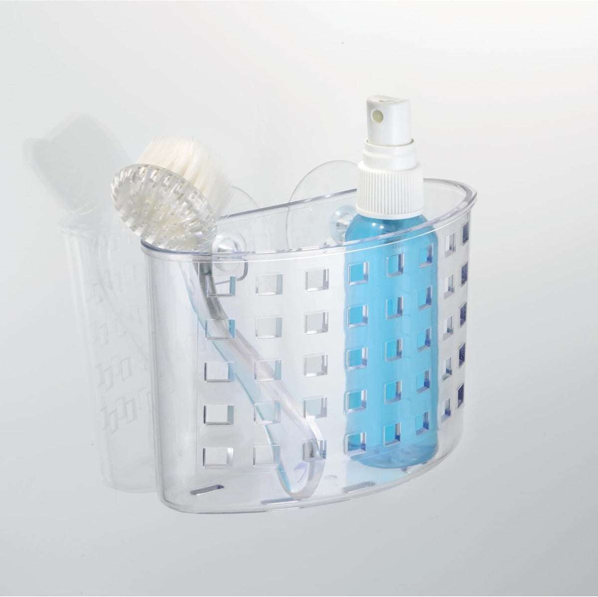 iDesign Suction Cup Shower Caddy Basket, Set of 2, Clear