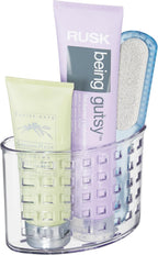 iDesign Suction Cup Shower Caddy Basket, Set of 2, Clear
