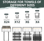 Xstydes Towel Racks for Bathroom, Metal Towel Holder with Storage Basket,Wall Towel Rack for Rolled Towels, Towel Storage for Small Bathroom.