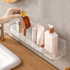 Diesisa Acrylic Wall Mounted Shower Caddy, Large, Adhesive Bathroom Shelves