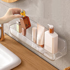 Diesisa Acrylic Wall Mounted Shower Caddy, Large, Adhesive Bathroom Shelves