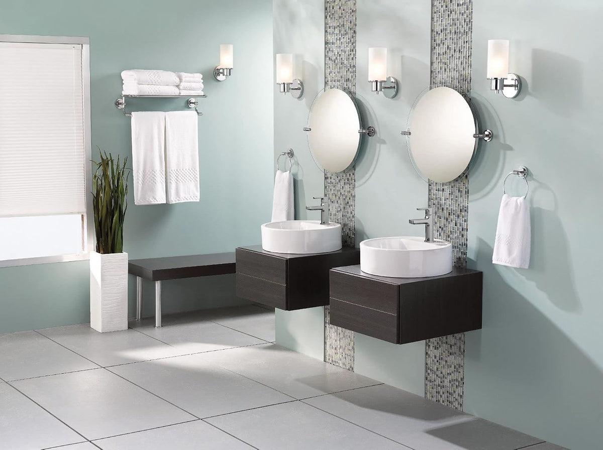 Moen Iso Chrome 24-Inch Wide Bathroom Hotel-Style Towel Shelf with Towel Bar, DN0794CH