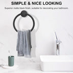 SetSail Towel Holder for Bathroom Wall Matte Black Towel Ring