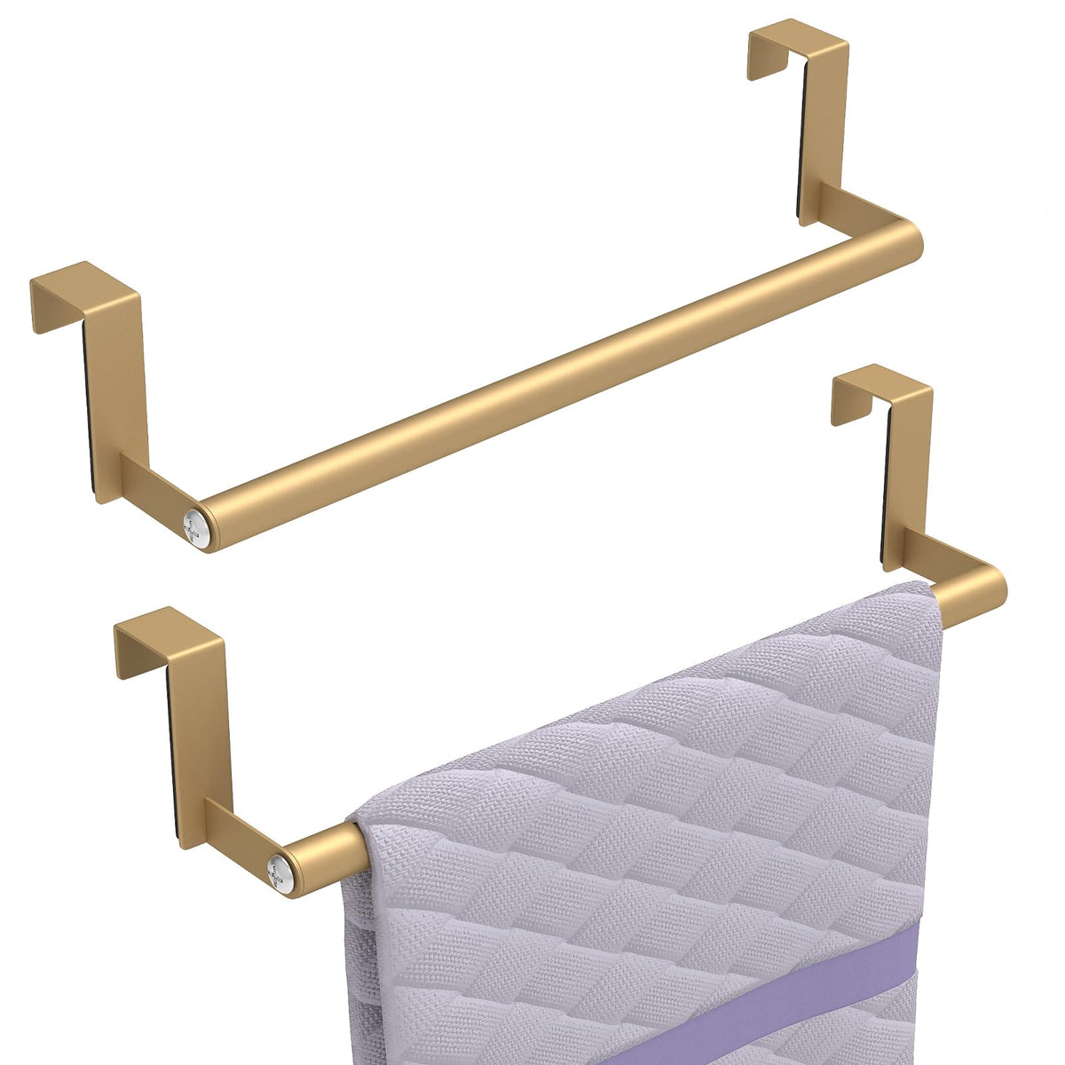 STWWO Over the Door Towel Rack for Kitchen Cabinet Doors, Black