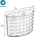 iDesign Suction Cup Shower Caddy Basket, Set of 2, Clear