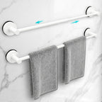 Adjustable Suction Cup Towel Bar for Bathroom Wall,14.6Inch~24 Inch Towel Racks for Bathroom,Stainless Steel Bath Towel Holder for Shower(Matte Black)