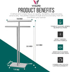 Free Standing Towel Rack - Brushed Nickel Finish with Marble Base