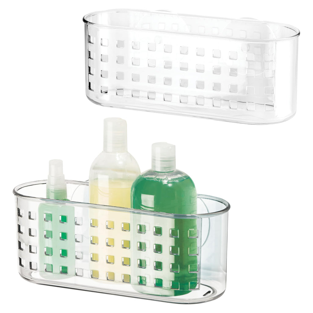 iDesign Hanging Suction Shower Caddy Basket, Clear