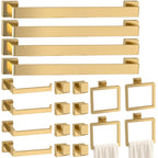5-Pieces Matte Black Bathroom Accessories Set, 16 Inch Bath Towel Bar Set