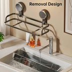 Suction Cup Shower Caddy, No-Drill Removal Shower Shelf Bathroom Organizer Storage Heavy Duty Shelf Basket for Bath (Grey)