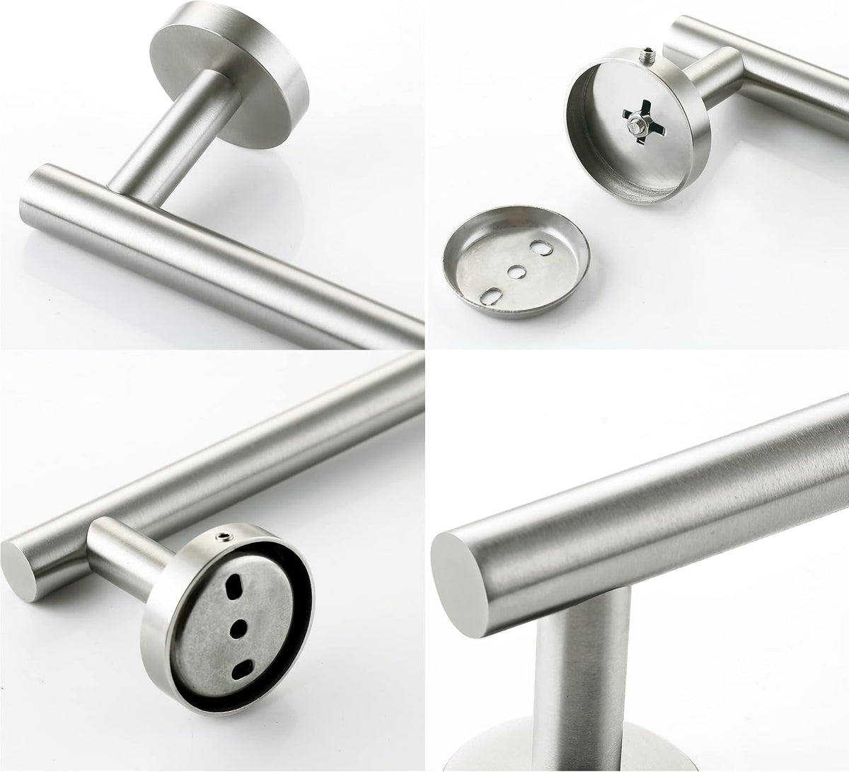 Nolimas Brushed Nickel Bath Towel Bar Single Bars Towel Rack Rod Classic Wall Mounted SUS304 Stainless Steel Bathroom Towel Holder Toilet Kitchen Towel Shelf Single Layer,16 inches